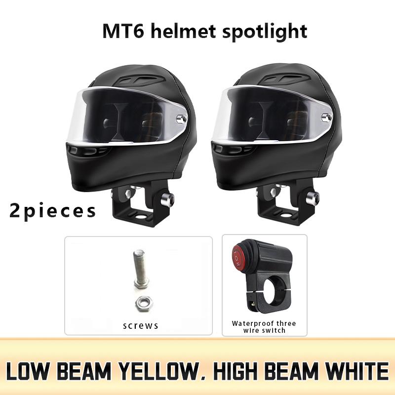 

Мотоциклетные светодиодные прожекторы двухцветные с дальним и ближним светом, габаритный огонь, мотоскутер, фары для вождения, противотуманные фары для внедорожника, грузовика, внедорожника, квадроцикла, UTV, линзовые фары U 2PCS белый/жёлтый