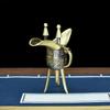Antique Imitation Bronze Qianlong Jue Cup – Three-Legged Wine Vessel for Weddings and Film Props