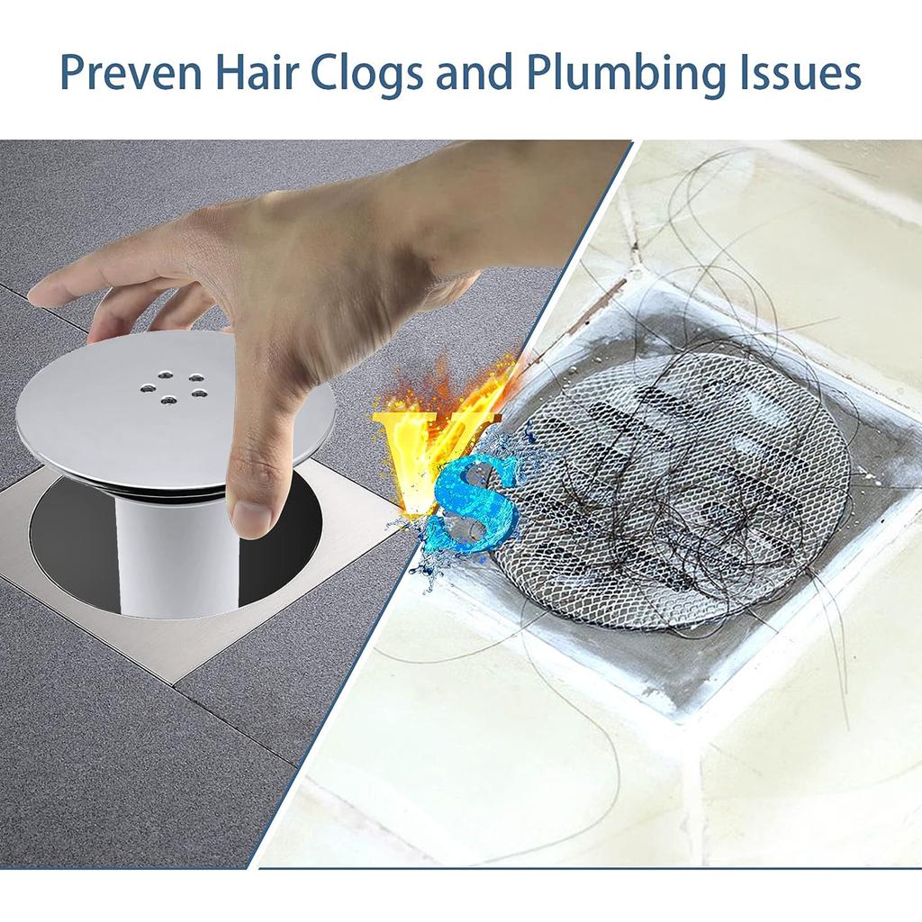 Bathroom Sink Drain Filter Easy Switches Between Plug and Filter Modes Shower Drain Cover Replacement Shower Waste Trap