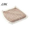 Cotton Linen Pads for Hard Chairs Chair Pad with Ties, Striped Plaid Mat Lightweight Seat Mats Lace Trim, Breathable Dining Office