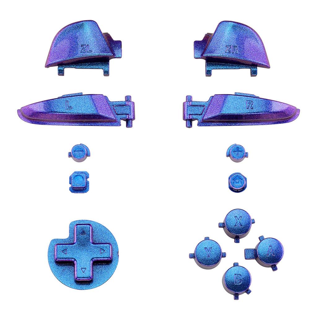 Full Set Buttons for eXtremeRate Switch Pro ABXY ZR ZL L R Buttons for Pro Controller Switch Controller Not Included Blue Chameleon (chameleon Design)