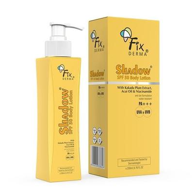 Fixderma Shadow Sonnenschutz Körperlotion mit LSF 50 PA+++ | UVA- & UVB-Schutz ohne Weißeln | Körperlotion für Damen & Herren - 200 ml