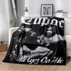 2PAC Hip -hop Singer Fashion Printed Blanket Warm Bed Blanket Soft and Comfortable Blanket Home Travel Blanket Birthday Gift