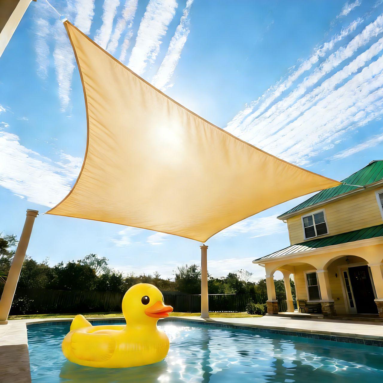 

Square Waterproof Sun Shade Sail - UV Protection Blackout Cloth for Outdoor Courtyard or Villa 2x2m пісочний/жовтий