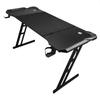 Gaming Desk with Mouse Pad Headphone Holder Steel Leg Removable LED Computer Workstation for