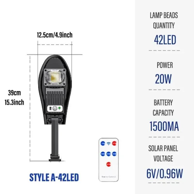 Outdoor LED Solar Lights Garden Street Light With Motion Sensor and Remote Control Waterproof Wall Light for Garage Floodlight