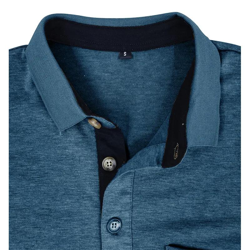 Autumn Men'S Polo Shirt Lapel Pocket T-Shirt Mens Business Casual Long Sleeve Tshirt Tees