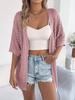 Elegant Bohemian Summer Knit Cardigan - Women's Short Sleeve Style