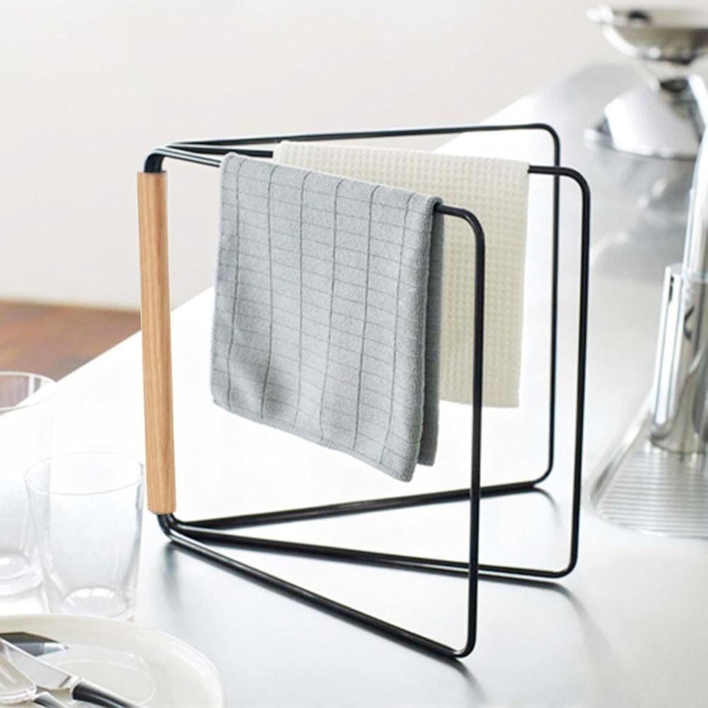 Foldable 3 Arm Towel Storage Stand No Installation Drying Rack Pratical Dish Rag Holder Bathroom