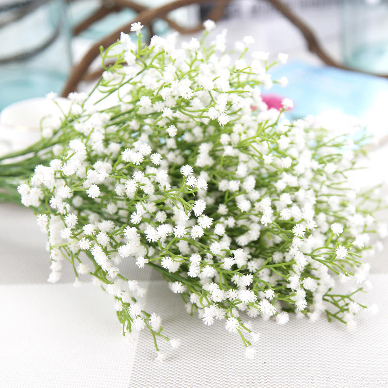 Umělé minihlavice Gypsophila Hortenzie Bílé květiny Svatební potřeby Domů DIY Dekor pro miminko Umělé květinové aranžmá