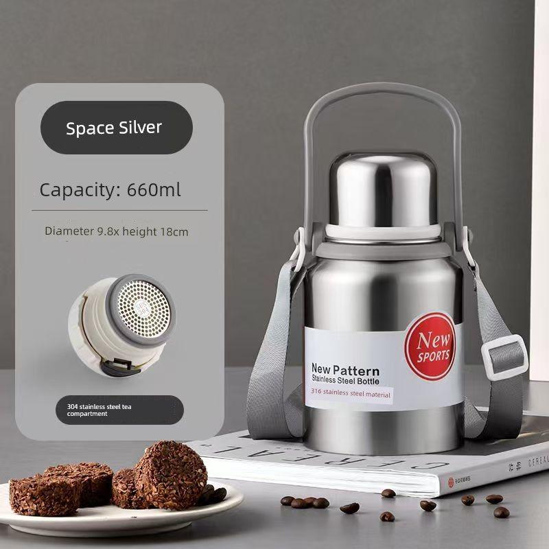 Stainless Steel 316 Large Capacity Vacuum Cup for Male and Female Students Good-looking Tea Cup Portable Car Outdoor Kettle