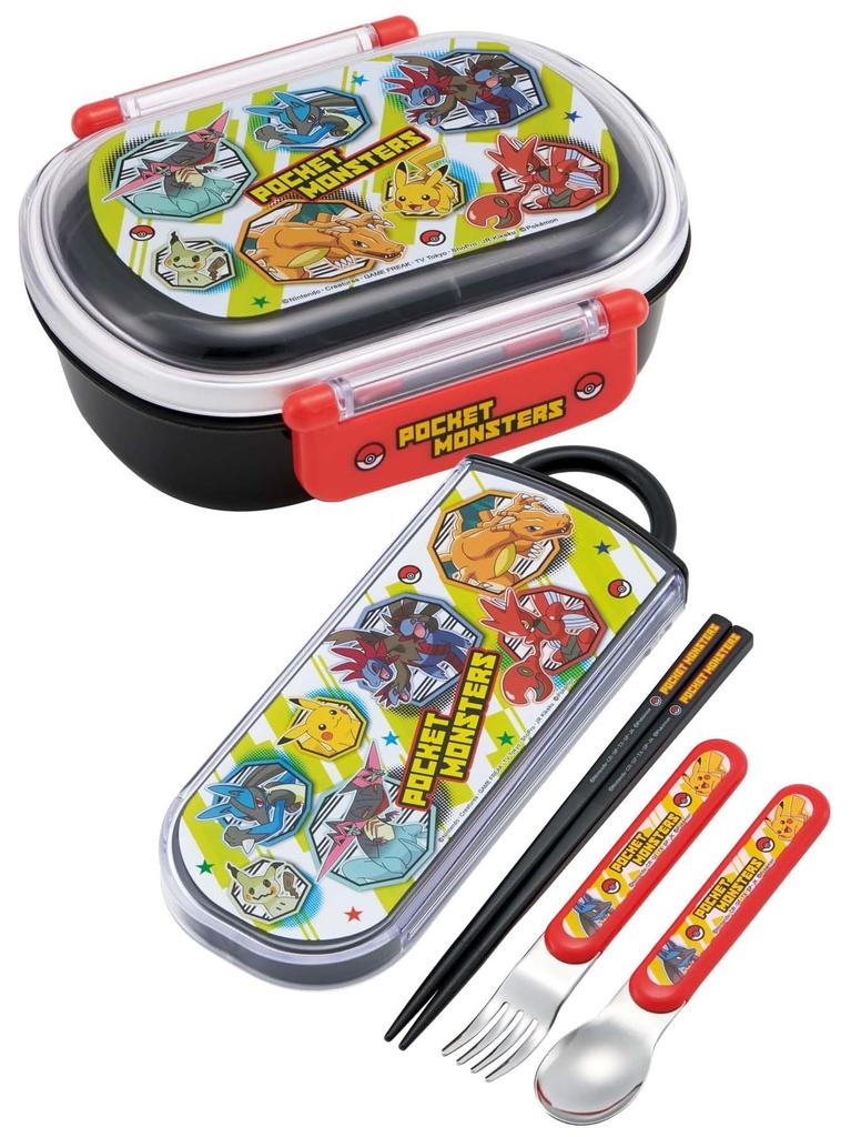 Skater Lunch 1 with Fluffy Meal Made In Kids' Box, Tier, 360ml, Inner, Dome-Shaped, Container, Antibacterial, Japan, Pokémon 23, Pokémon QAF2BAAG-A