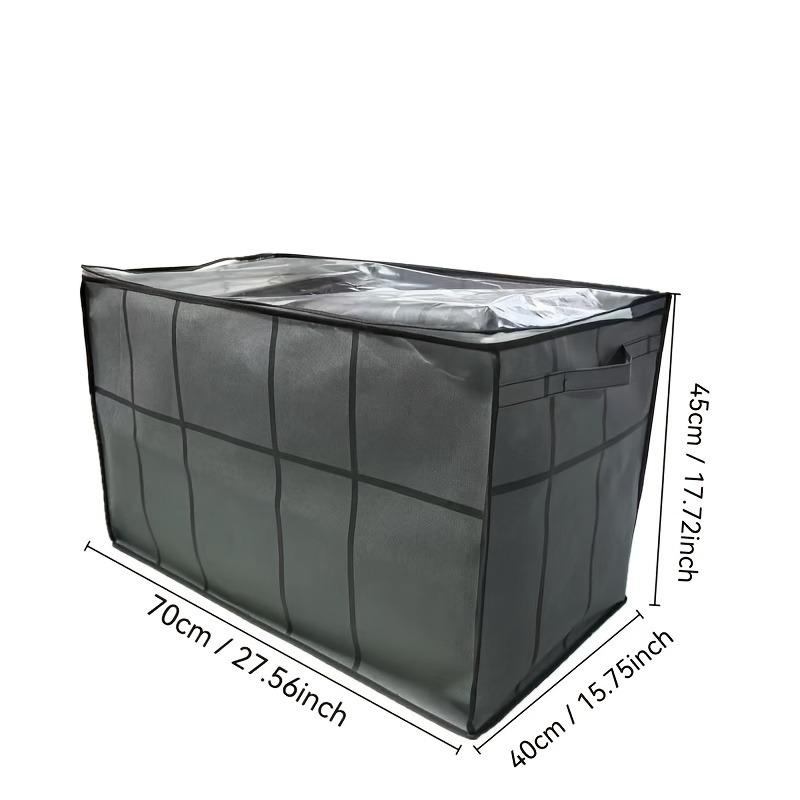 

1pc Large Capacity Storage Bag with Zipper - Heavy-Duty Gray Moving Box Suitable for Clothes, Bedding,Luggage & Travel Organizer
