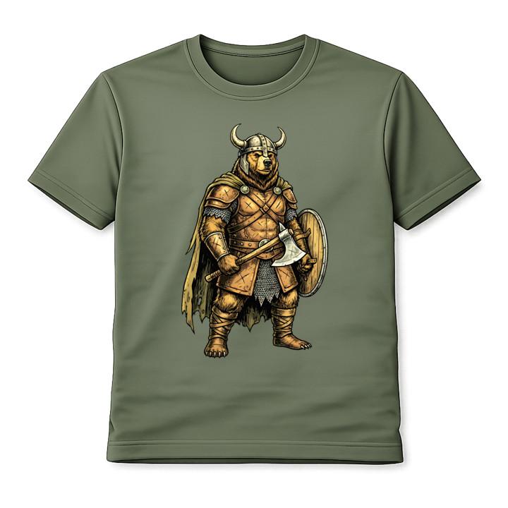 

Viking Bear Warrior Illustration Unisex T-Shirt Norse Fantasy Animal Graphic Tee 5XL різнокольоровий