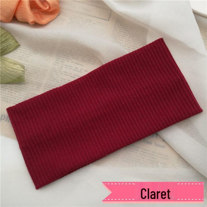 Unisex Wide-Edged Knitted Elastic Headband for Sports, Fitness, and Face Washing