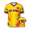Kolumbien 2026 3D Fußballtrikot – Unisex Atmungsaktives Kurzarmtrikot – Geeignet für Outdoor-Training und Freizeit