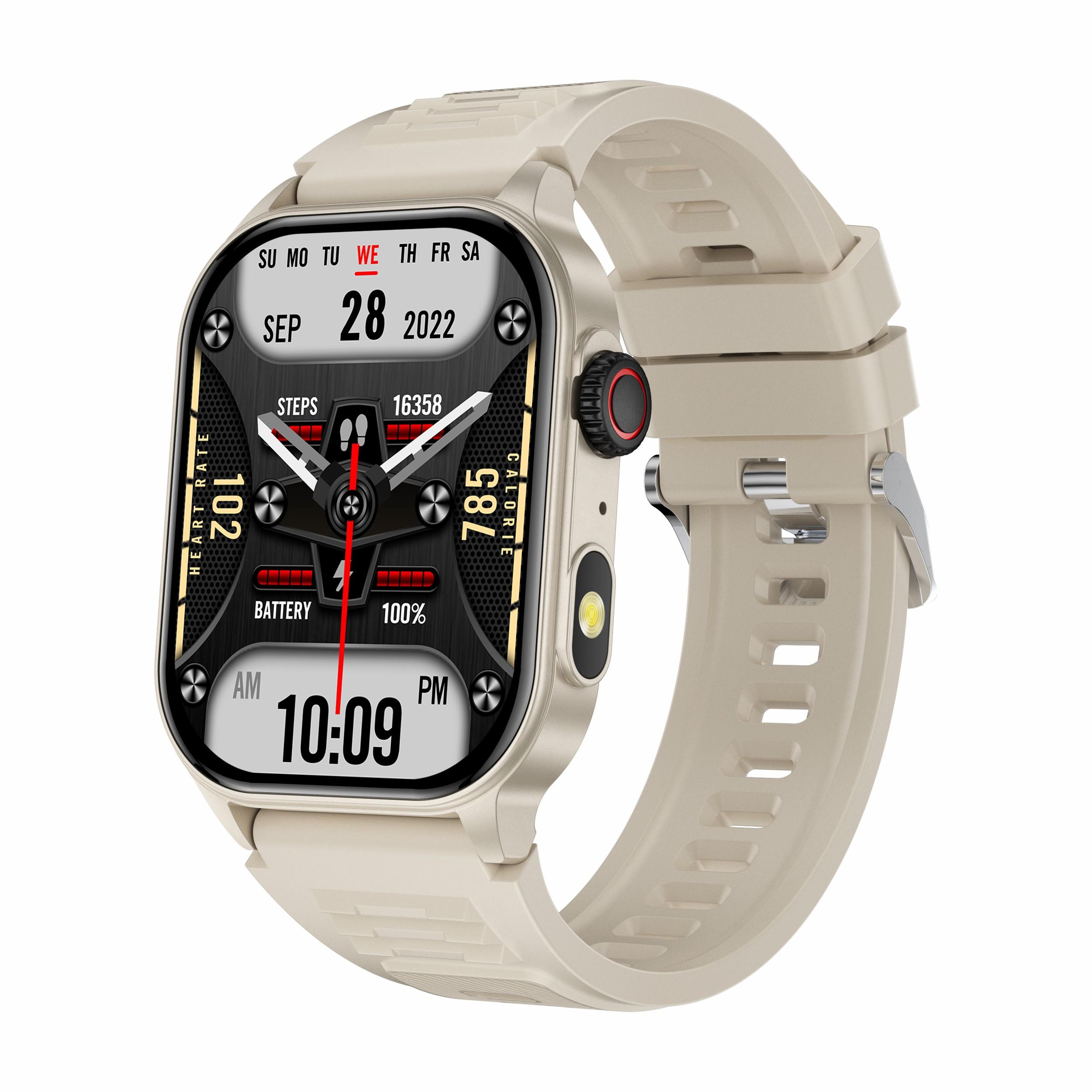 

KM20 Смарт-годинник з підтримкою дзвінків через Bluetooth, моніторингом здоров я, керуванням музикою, для занять спортом на відкритому повітрі Khaki