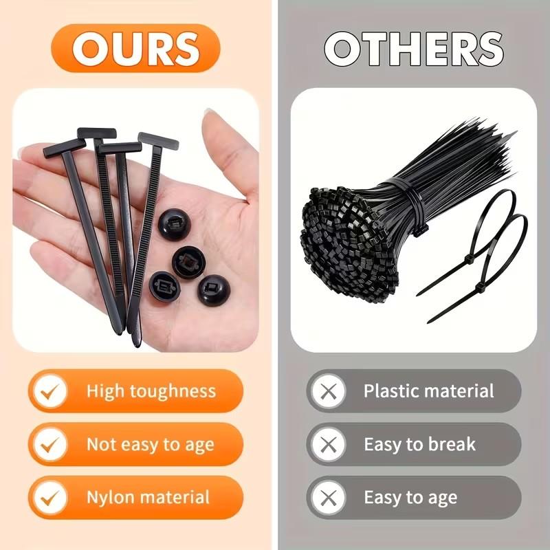 100pcs/bag Multi-functional Cable Tie with Threaded Fastener for Home Use Car Trunk Mudguard Fixing Tensioner Car Cable Ties