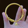 Gold-Plated Starry Dragon & Phoenix Push-Pull Women's Bangle - Non-Fading, High-End Jewelry