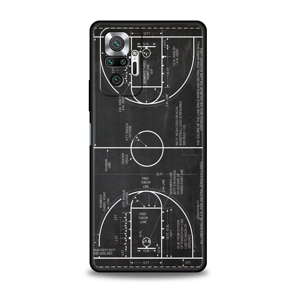 Football Basketball Tactical Board Phone Case For Xiaomi Redmi Note 14 13 5G 10 11 12 Pro Plus 4G 14C 13C 12C 10C Black Cover
