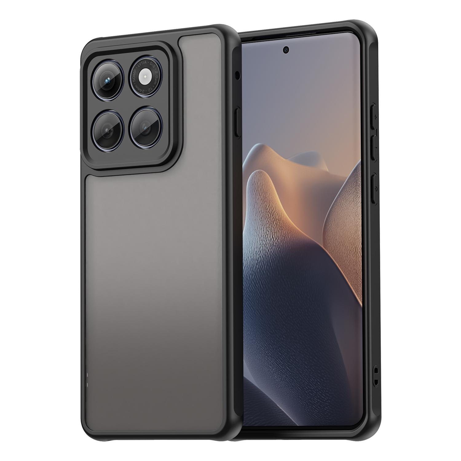 

Для Motorola Edge (2025) 5G Чохол Протиударний Повітряні подушки Матовий Напівпрозорий ПК+ТПУ Задня кришка для телефону Black