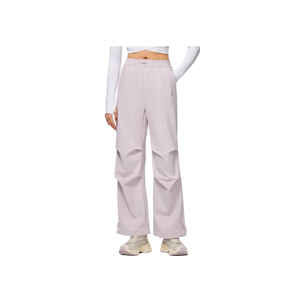 Anta Comfortable Casual Simple Straight Leg Sports Pants Women Bottoms Light-Pink 162517515N-1