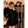 French Hepburn Style Black Slimming Dress for Women - Early Autumn 2025 Collection