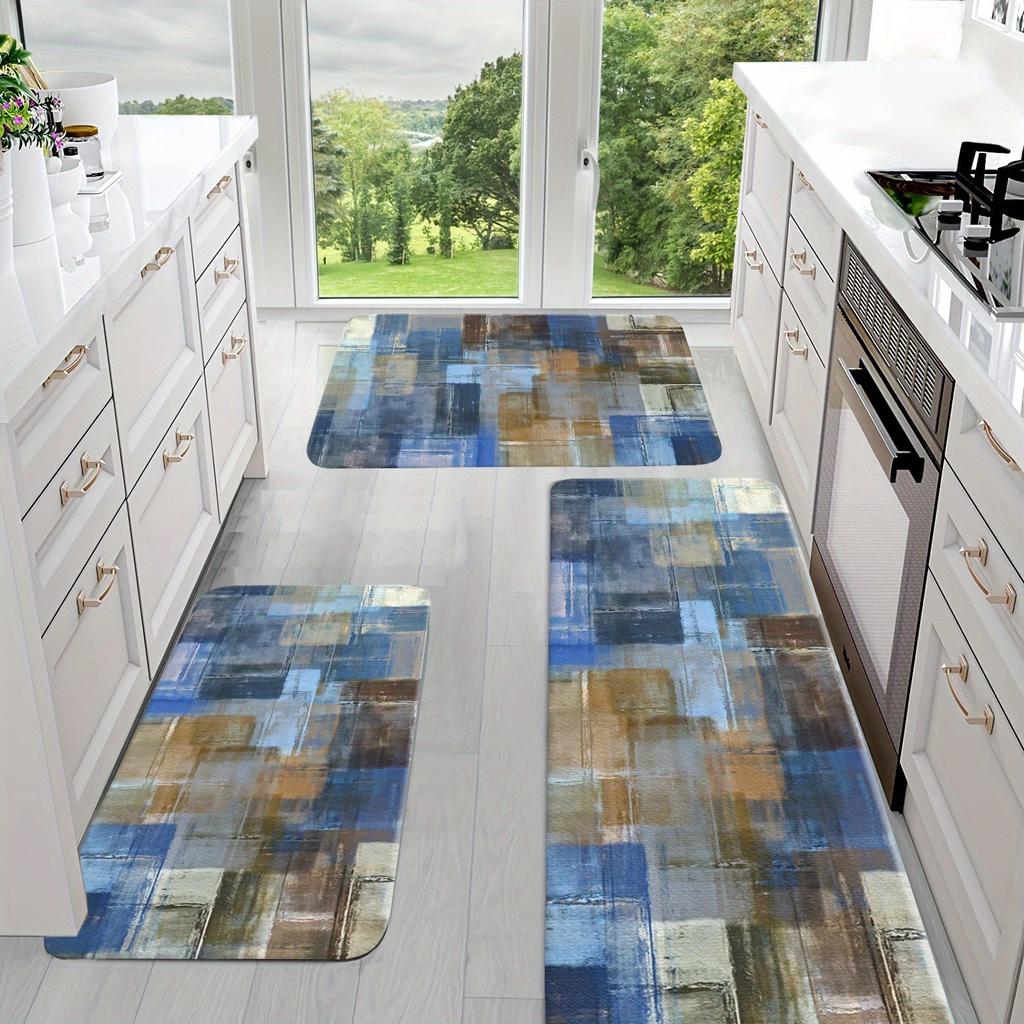 1PC Mosaic Pattern Kitchen Rug Non-Slip Door Mats Pop Design Bathroom Rug Bath Mat Carpet for Home Sink Laundry Decor