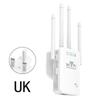 4 Antenna 300M WiFi Extender, Wireless Signal Booster Repeater for Home Router, US/EU/UK Plug
