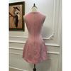 Summer New Foreign Trade Original Garment Fashion Nova Tipsy Pink Rose Tight Waist Dress Sweet Vest Dress
