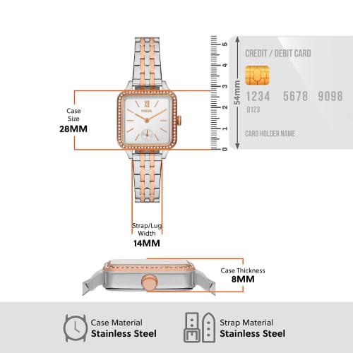 Fossil COLLEEN BQ3907 Women's Watch In Silver and Pink Gold