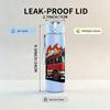 1PC Fire Truck Flame Silhouette 750ml Color Plastic Sports Water Bottle Leakproof Flip Straw Lid Suitable for Sports Office Home Use