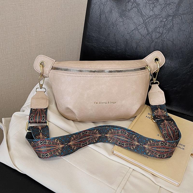 

Простая и универсальная нагрудная сумка для женщин Большая одноплечевая сумка кросс-боди для женщин бежевый