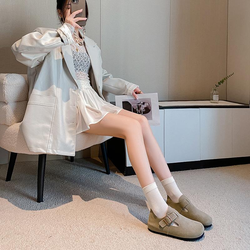 Genuine Leather All-Inclusive Inner Heightening Cowhide Casual Single Shoes, Autumn Cork Sole Boom, Sanxi Men'S And Women'S Boken Shoes