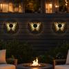 Solar Wall Light, Metal Butterfly Solar Light, Butterfly Pattern Projection Lamp, Outdoor Waterproof Fence Light for Yard Patio Garden Backyard Post