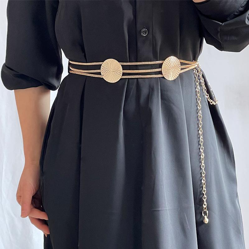 European and American Fashion Metal Waist Chain, Women's Decorative Dress Versatile Chain, Wide Belt with Skirt Sweater Spice Girl Accessories