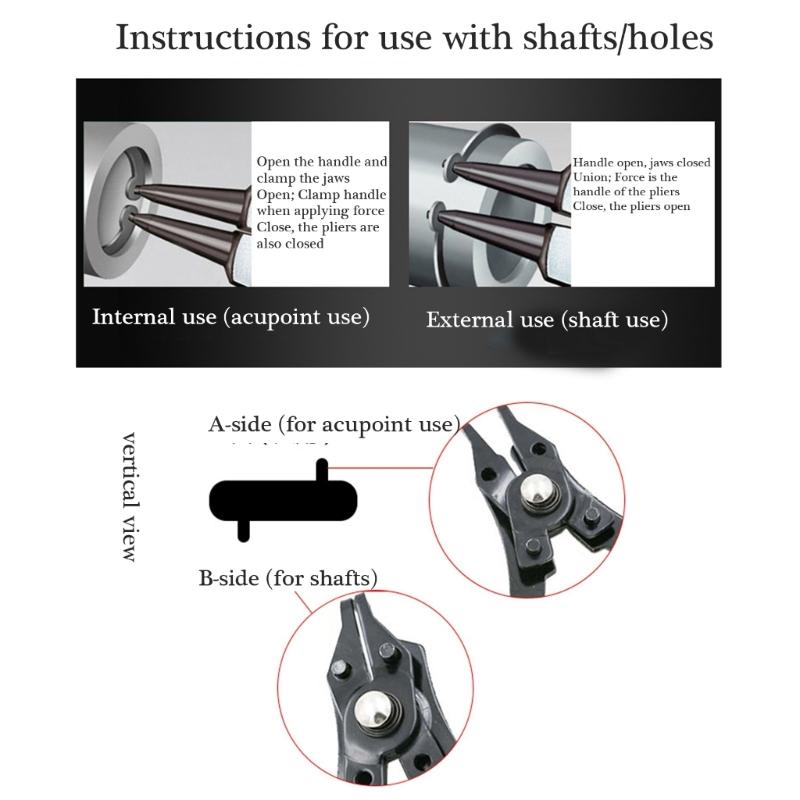 4 In 1 Snap Rings Pliers Plier Set Combination Retaining Clip Jewelry Circlip Pliers Internal External Rings Remover