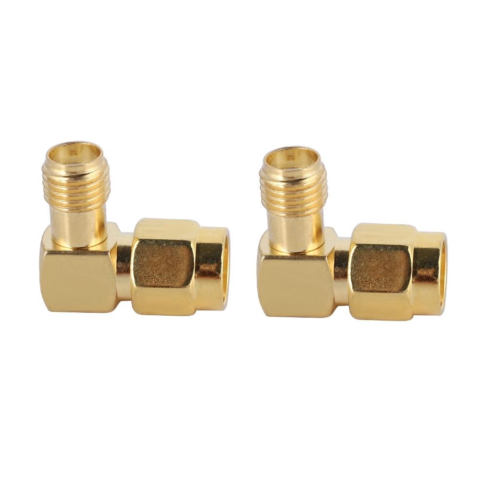 2PCS SMA Female to SMA Male Right angle Adapter RF Coaxial Adapter Converter Connector