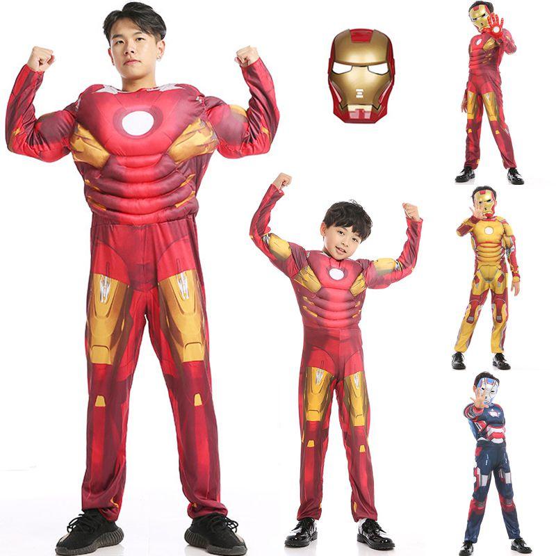 Tony Avengers Stark Adult Boy Superhero Costume Cosplay Outfit Jumpsuit