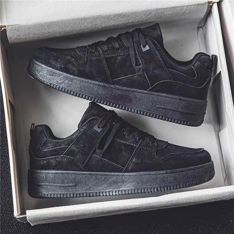 

Spring and autumn men s shoes new breathable shoes student trend versatile men s casual sports board shoes trendy shoes fashion 44 чёрный