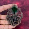 Green Fire Labradorite Real Gemstone Pendant Octopus Copper Wire Wrapped Jewelry