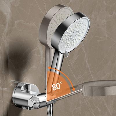 360°Adjustable Shower Holder Suction Cup with Rotating Hook Shower Base Bracket Self-adhesive Shower Head Stand Bracket