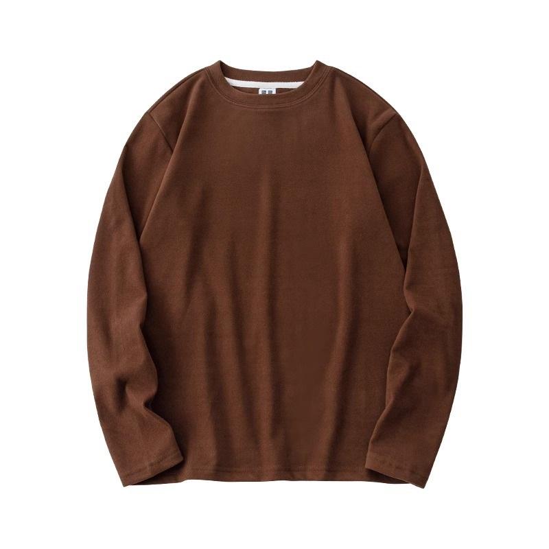 Velvet Base Shirt For Men Autumn And Winter Warm Long Sleeved Top Light And Warm Inner Layer Base T-shirt