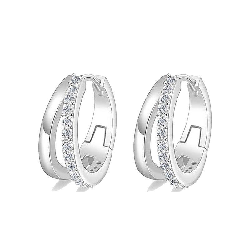 Stainless Steel Ear Barbels Ear Ring Star and Moon Ear Hoops Versatile Ear Pinning Accessories