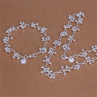 Collier de perles de raisin, Bracelet, bijoux en argent Sterling 925, ensemble cadeau à la mode