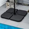 Weight Plates for Parasol Bases, Fillable, Weatherproof, 104cm X 104cm X 7.5H Cm, Black
