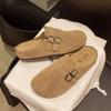 Fashion Crestar Suede Clogs For Women Lady Fashion Flat Slippers Outdoor Non-Slip Round Toe Mules Casual Potato Shoes With Arch Support