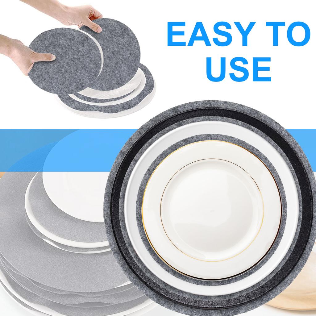 96 Pcs Felt Plate Dividers Set 3 Sizes Round Felt Plate Protectors Reusable Dish Storage Pads Multipurpose Soft Plate Separators