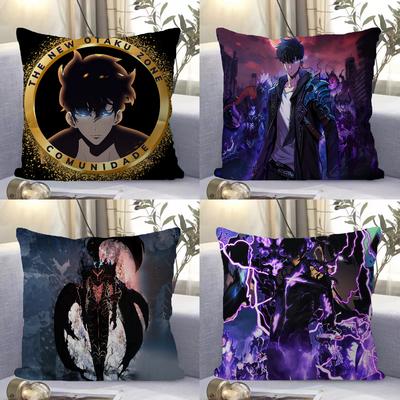 Anime Solo Leveling 2 Sung Jin Woo Cha Hae Pillow Gifts Home Office Furnishings Bedroom Sofa Car Cushion Cover Case 45x45cm