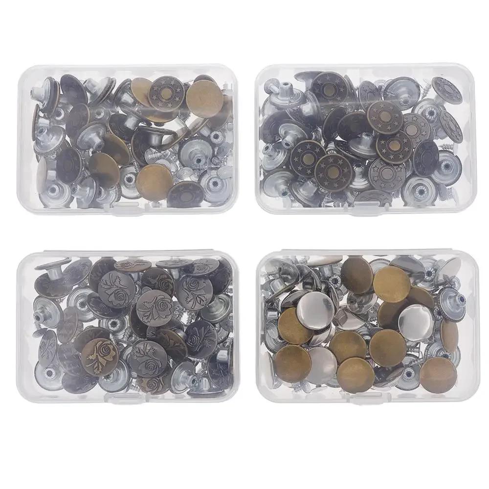 40 PCS/Set Jeans Button Tack Buttons Metal Replacement Craft Working Kit DIY Clothes Accessary